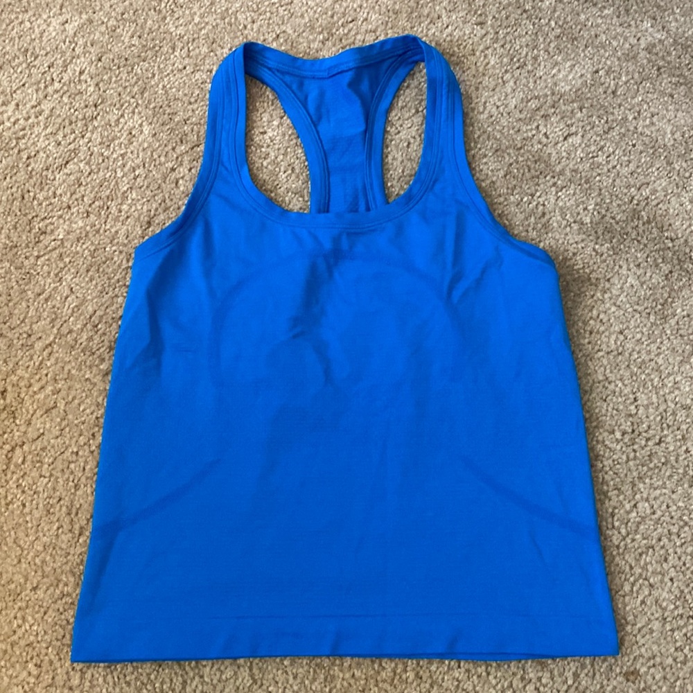 Lululemon race length swiftly tech tank in royal blue size 6